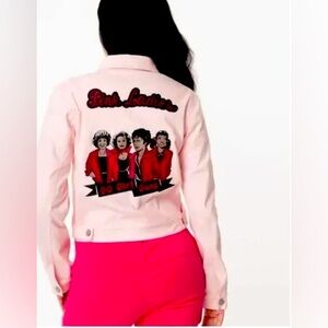 NWT Unique Vintage Pink Ladies Grease Denim Jacket, 1X/16